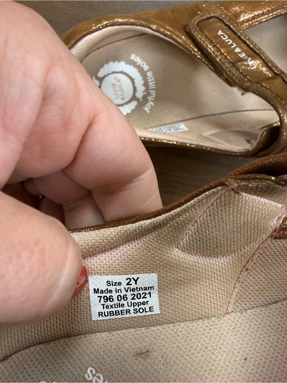 Livie & Luca Cinnamon Shimmer River Eco Mary Jane Shoes Size 2Y EUC